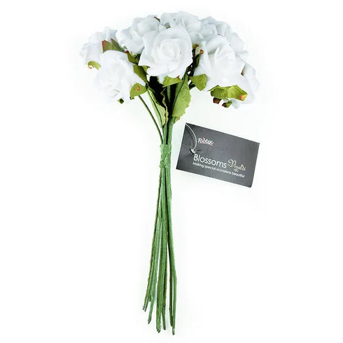 12 Heads Foam Rose Flowers Bunch (available in 8 colours)